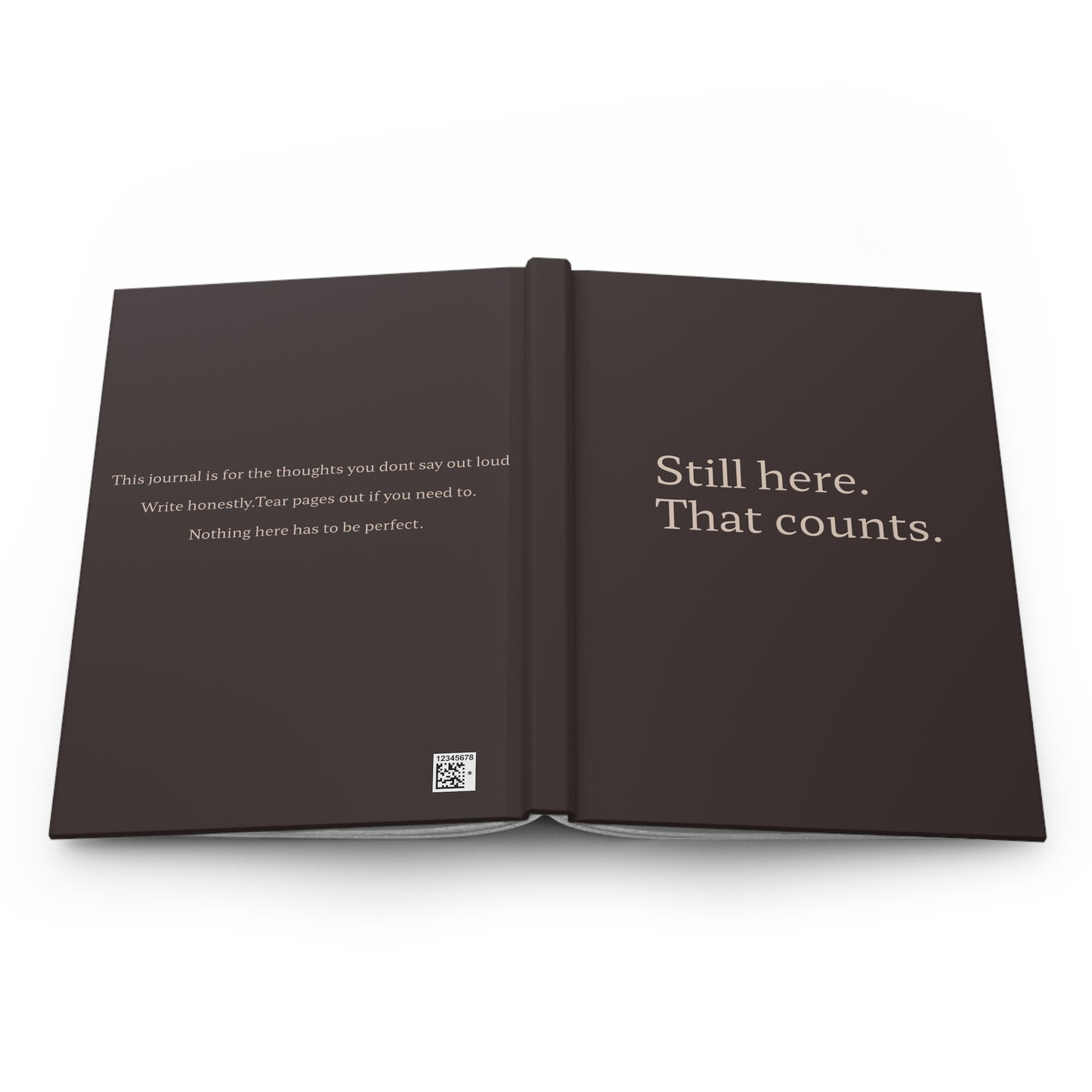 Copy of Copy of Still Here. That Counts. Hardcover Journal — Matte Black Inspirational Self-Care Notebook