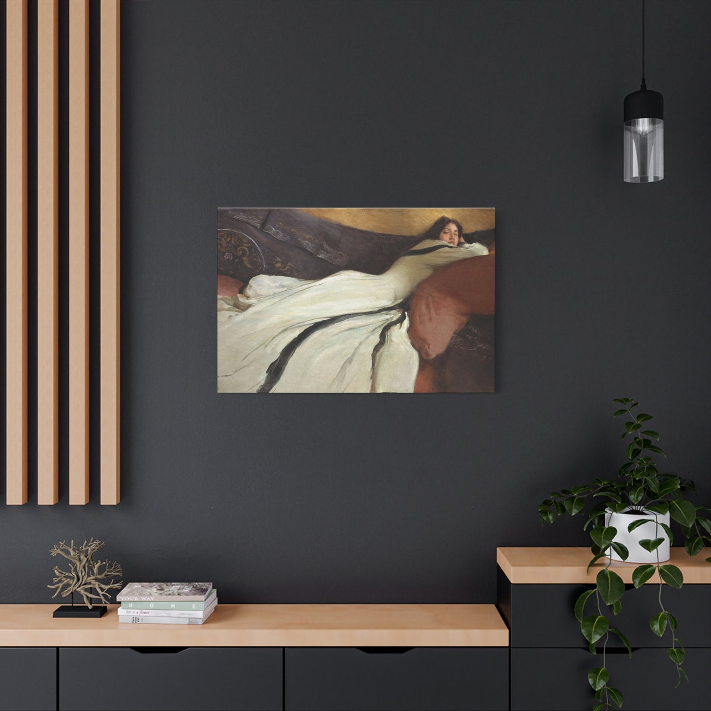 Fine Art Canvas Print — Reclining Woman in White (Matte Stretched 1.25")