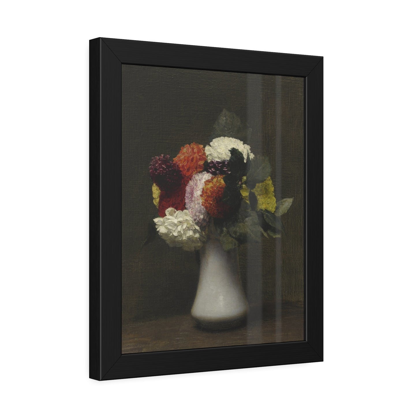 Framed Floral Still Life Poster — Vintage Vase Wall Art