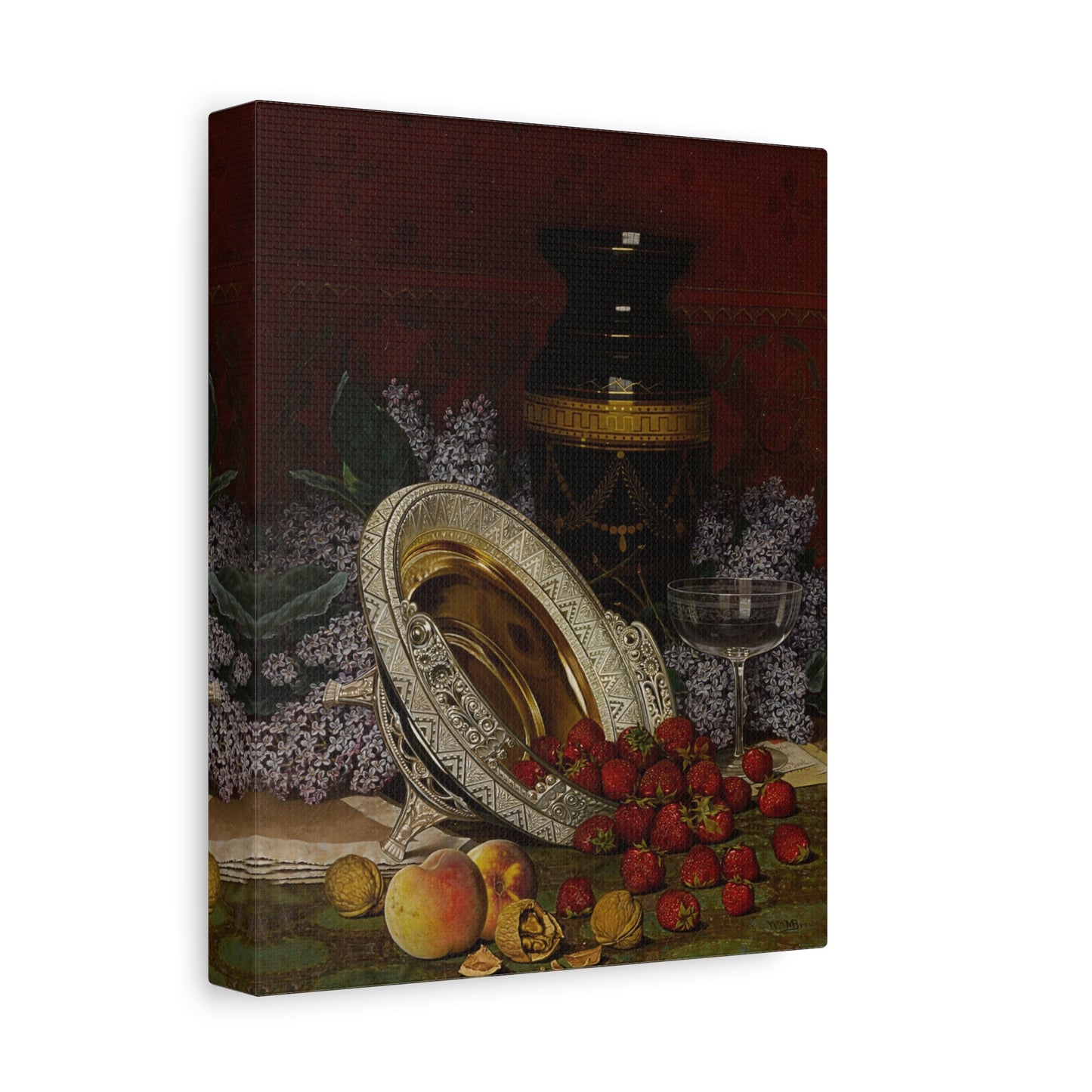 Still Life Canvas Print — Vintage Fruit & Silverplate Wall Art