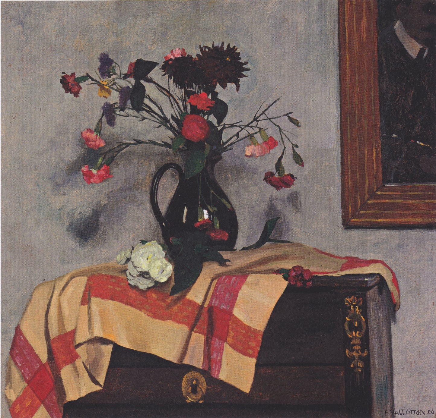 Vintage Floral Still Life Print — Moody Botanical Art with Roses and Wildflowers