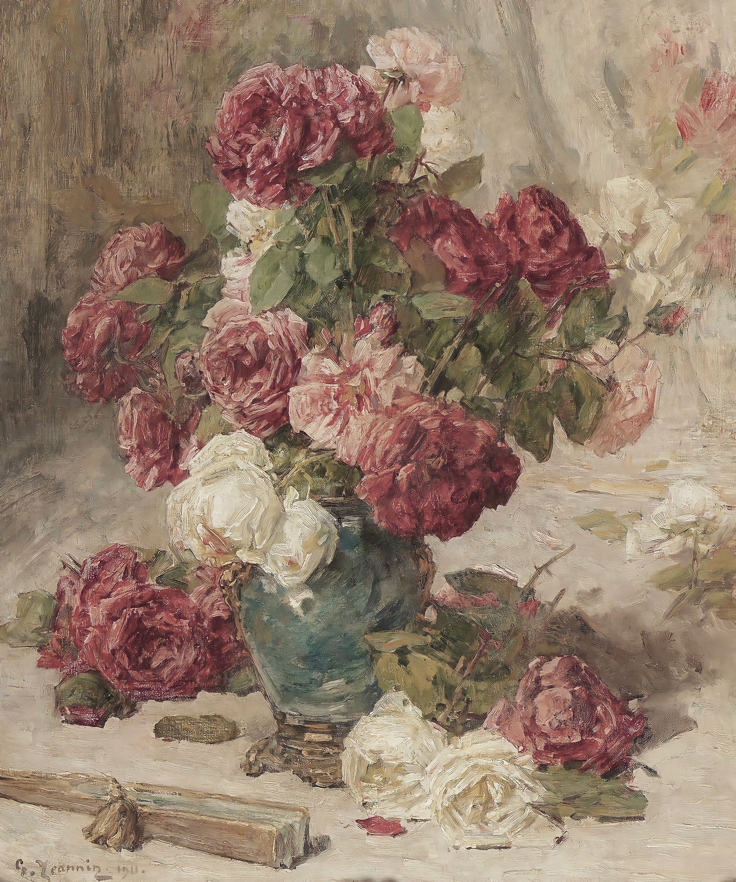 Vintage Rose Bouquet Digital Print — Classic Floral Wall Art Download