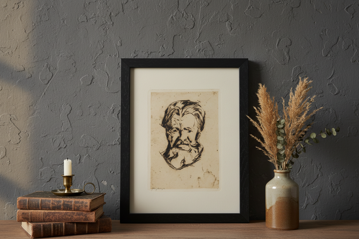 Close-up Portrait Sketch Mockup