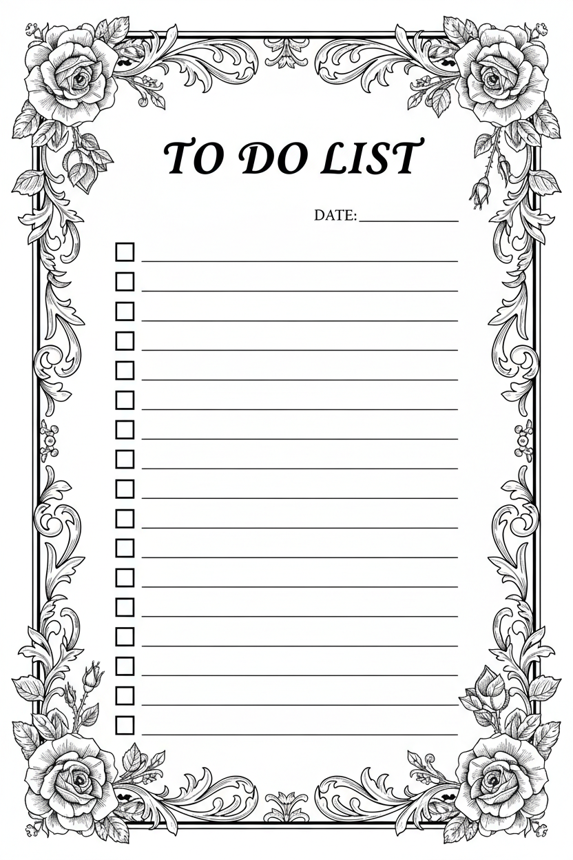 Daily To-Do List - Dark Academia Planner Insert (3 Versions)