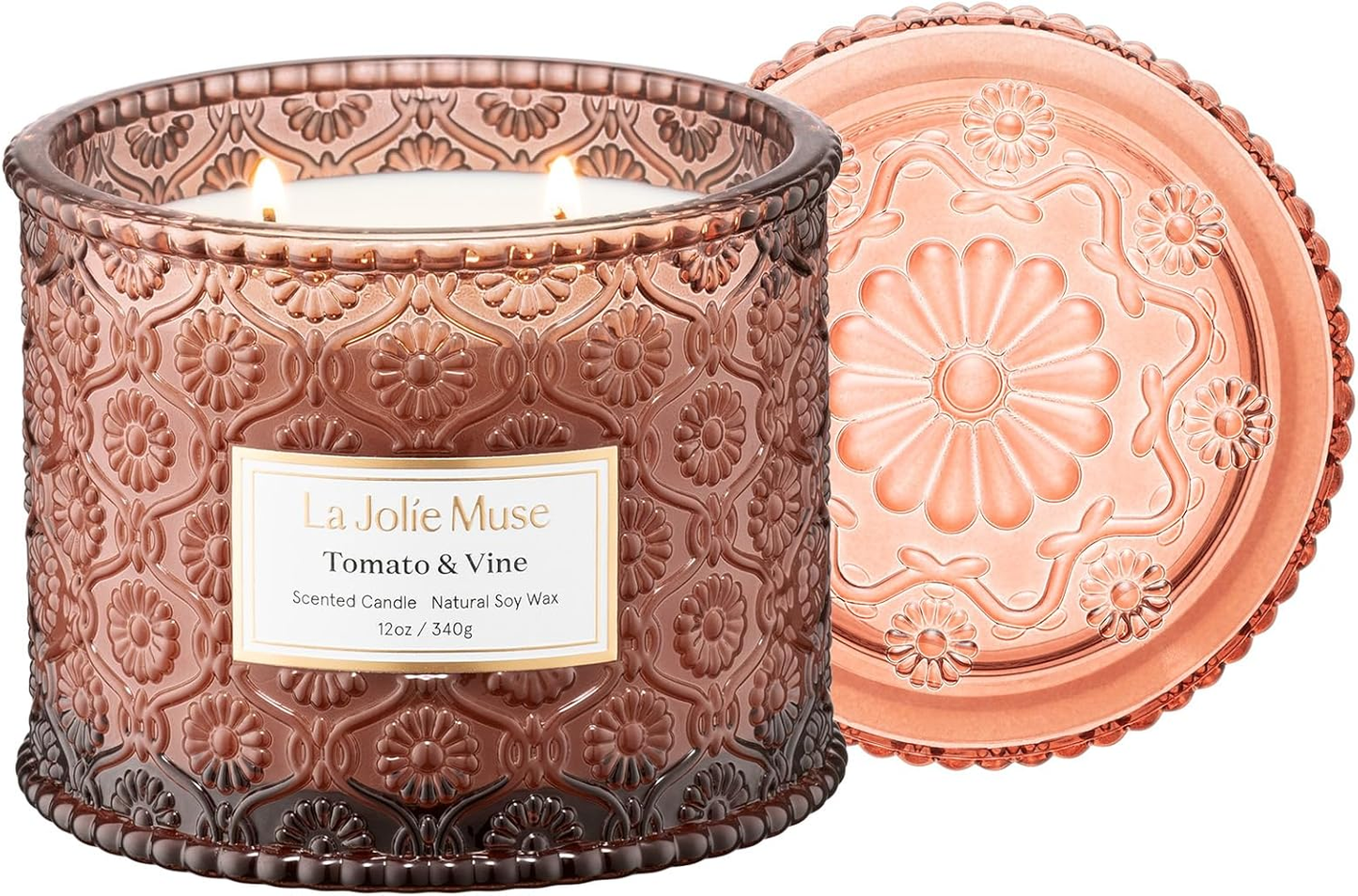 LA JOLIE MUSE Vintage Glass Candle - Luxury Soy Wax Candle