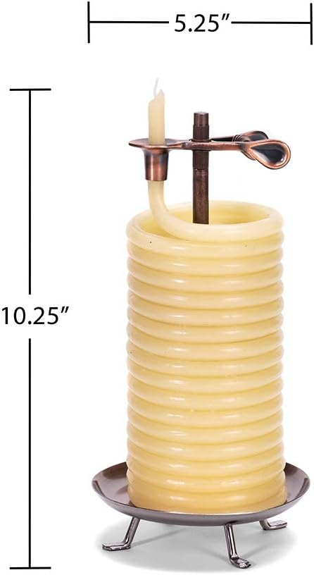 Candle by the Hour — 80-Hour Vertical Beeswax Candle with Copper Stand