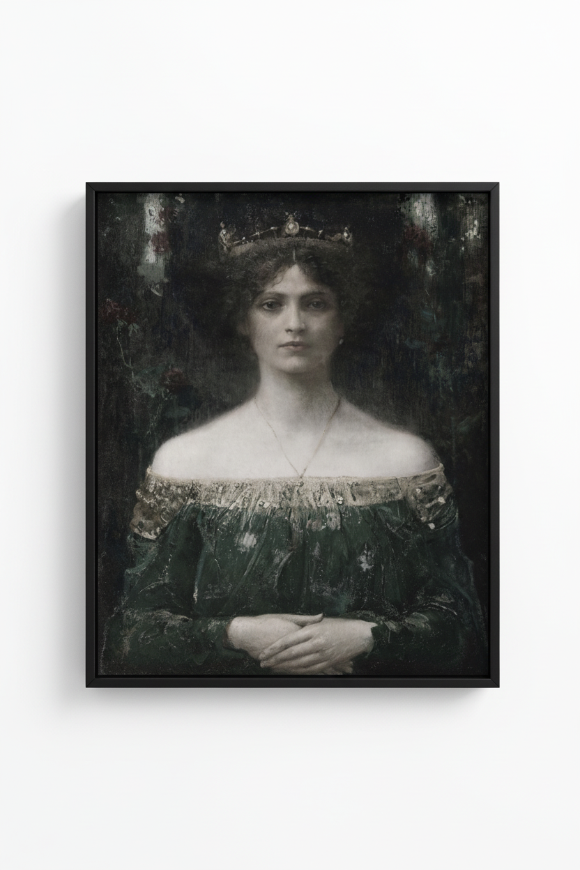 Vintage Antique Lady Portrait - Black Frame