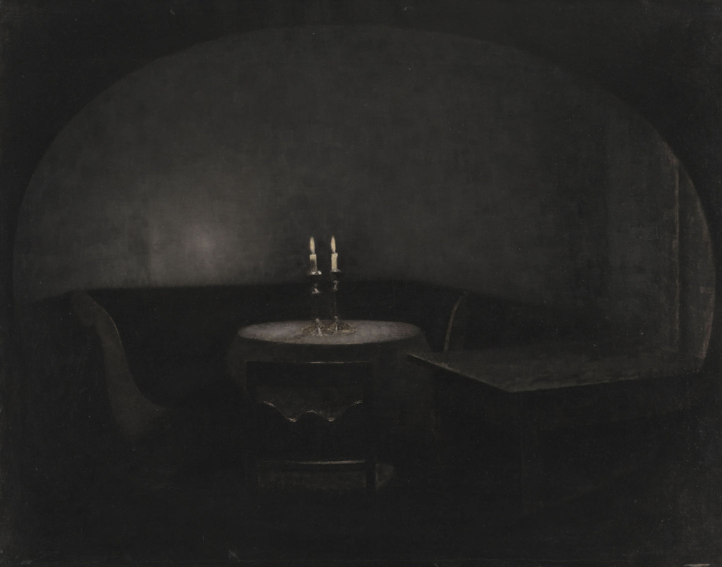 Moody Candlelit Interior Digital Print — Dark Academia Wall Art Download