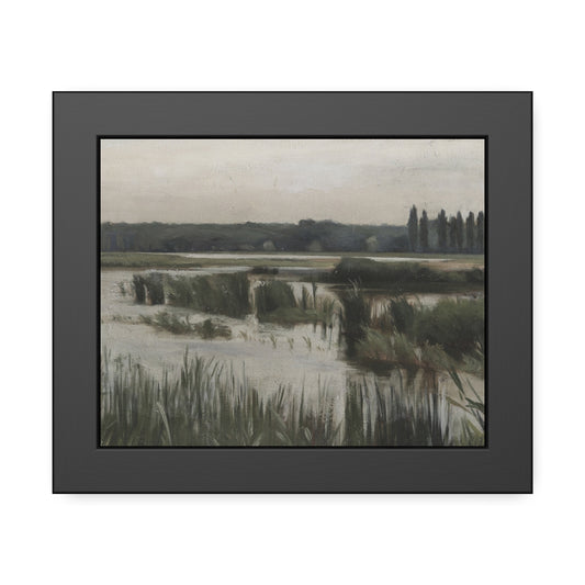 Framed Poster - Serene Marshland Landscape Art Print