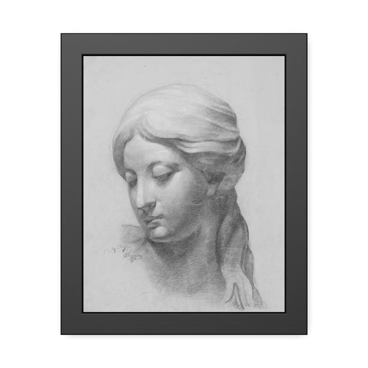 Framed Paper Poster — Classical Pencil Portrait Art Print