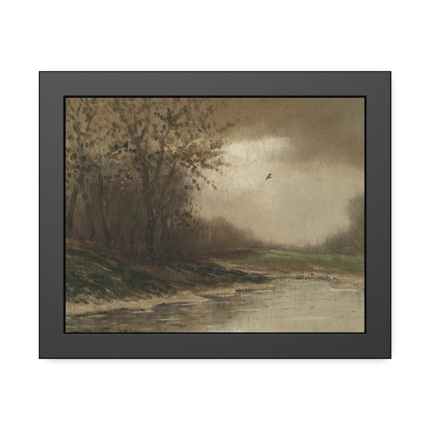 Framed Landscape Poster - Moody Riverbank Art Print