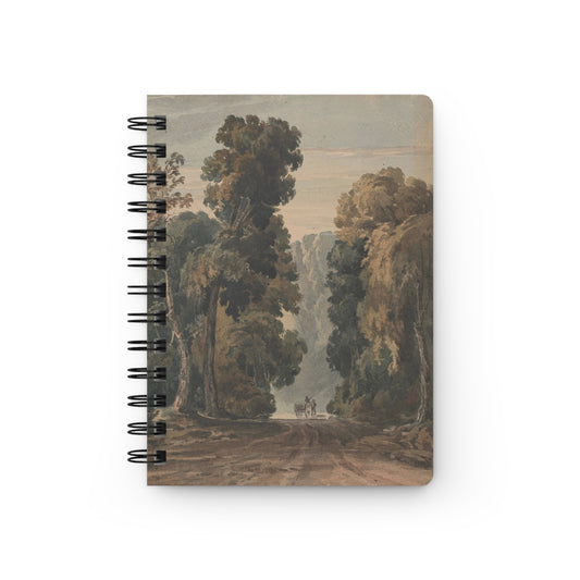 Vintage Landscape Spiral Journal — Classical Tree Avenue Notebook for Writing, Sketching & Travel Notes