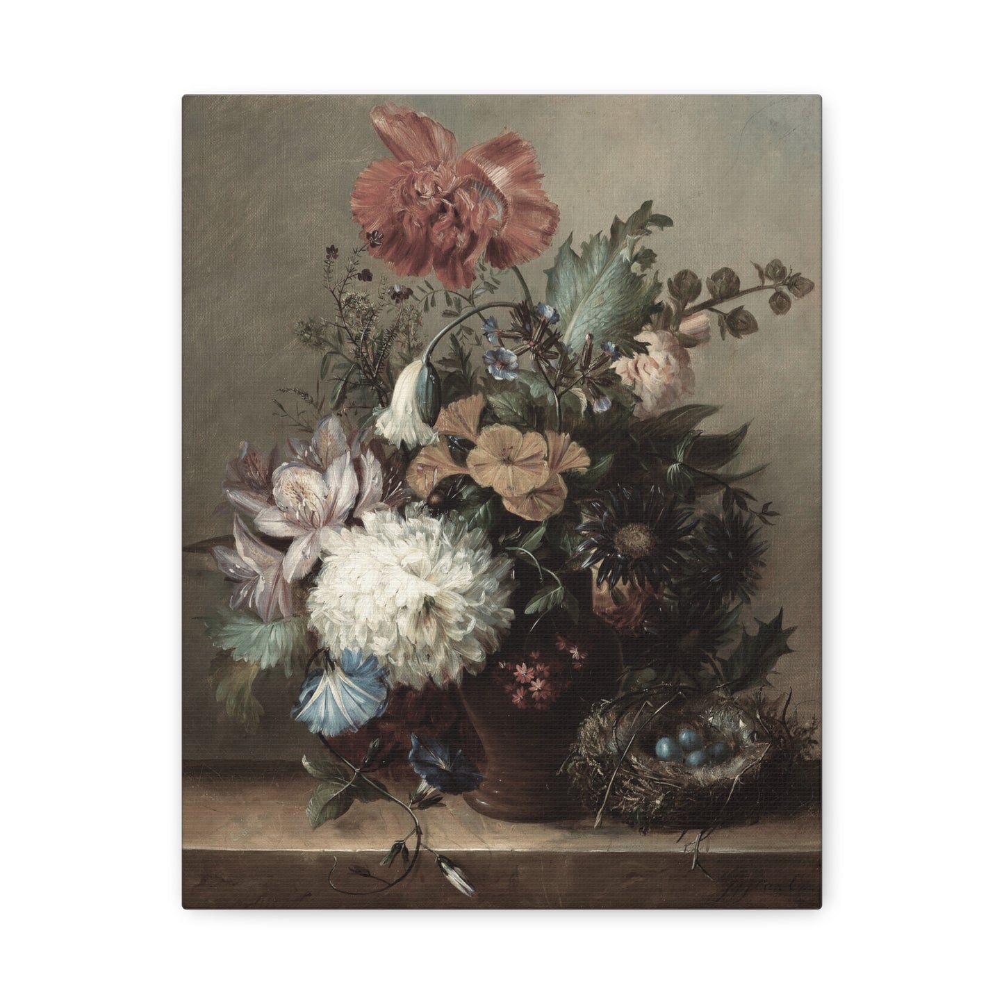Vintage Floral Still Life Canvas Print
