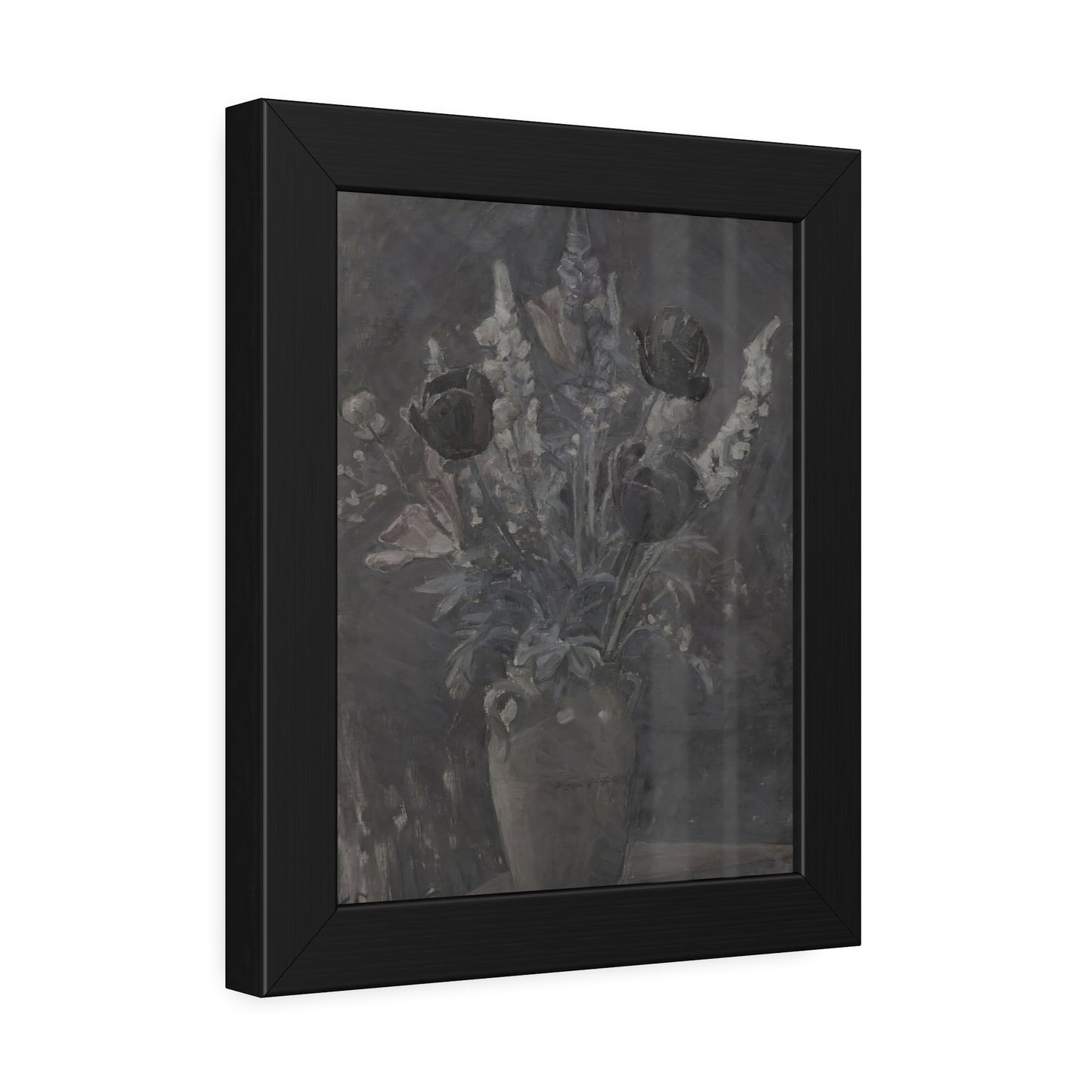 Framed Floral Art Print — Moody Vintage Tulip Still Life Poster