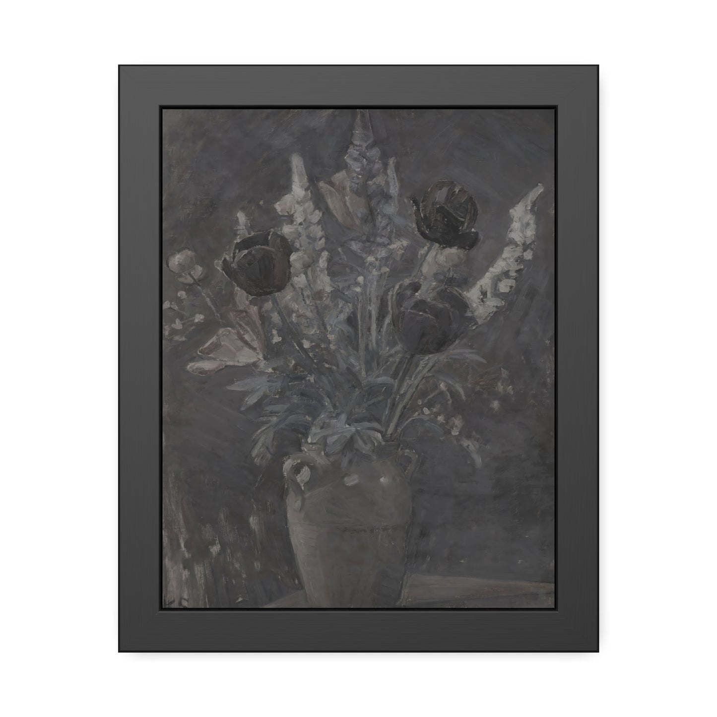 Framed Floral Art Print — Moody Vintage Tulip Still Life Poster