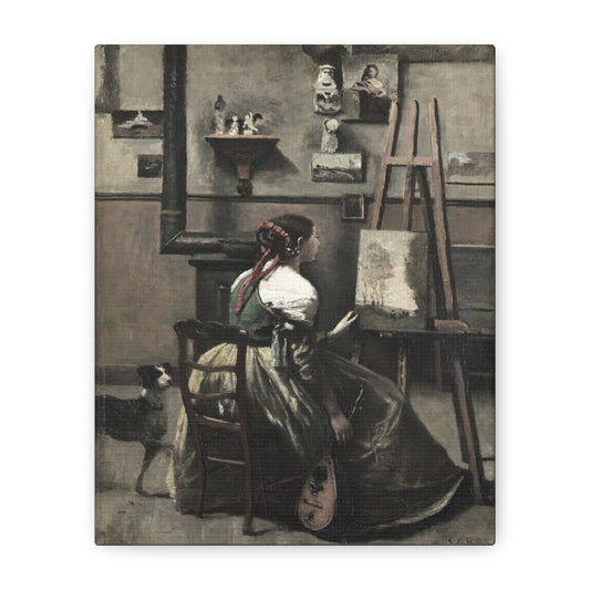 Vintage Artist in Studio Matte Canvas Wall Art