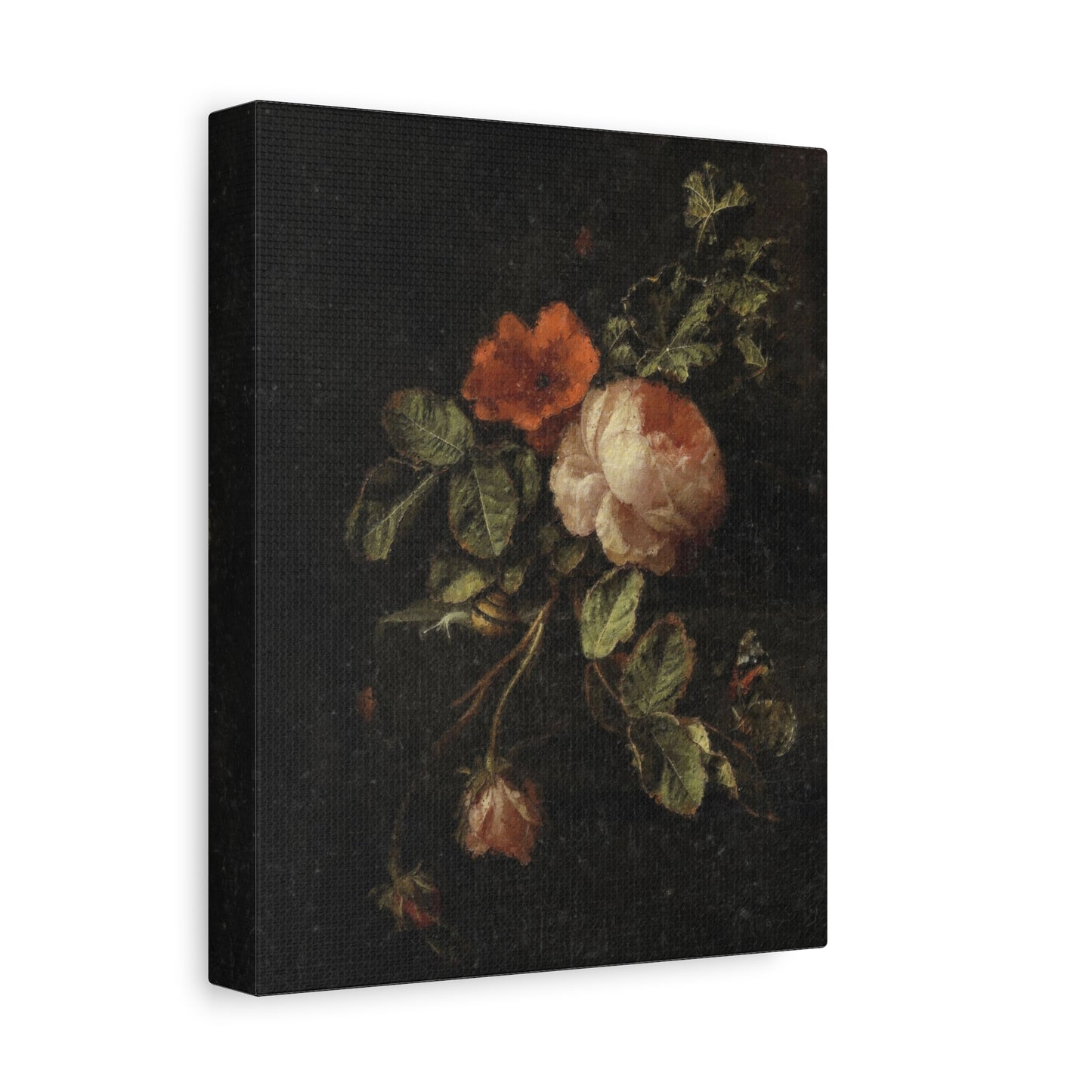 Floral Still Life Canvas Print — Vintage Rose Wall Art