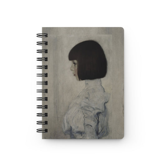 Portrait Art Spiral Journal — Vintage Girl Profile Notebook for Sketching & Writing