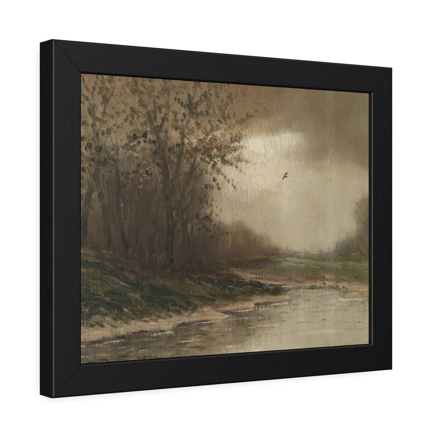 Framed Landscape Poster - Moody Riverbank Art Print