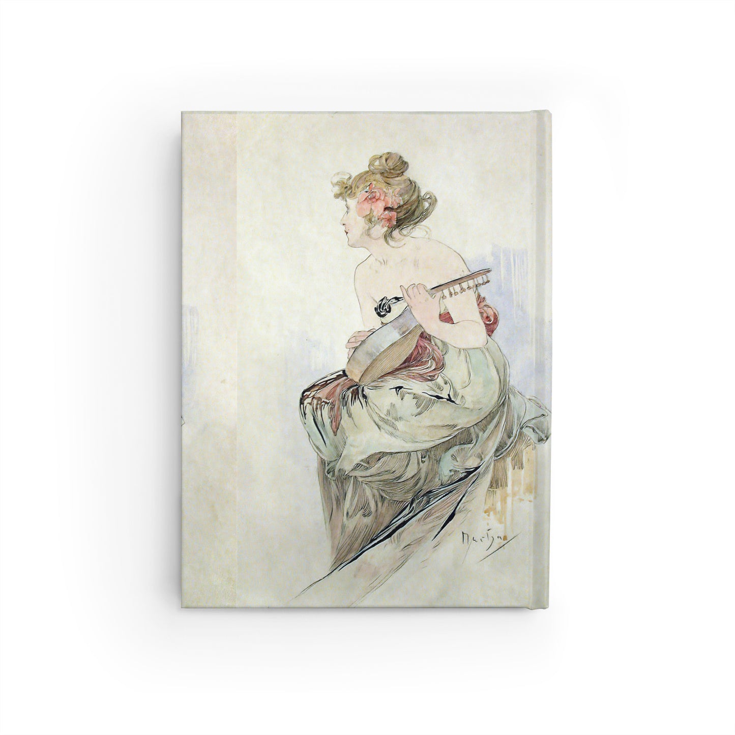 Artistic depiction of a woman with a sword on a light background