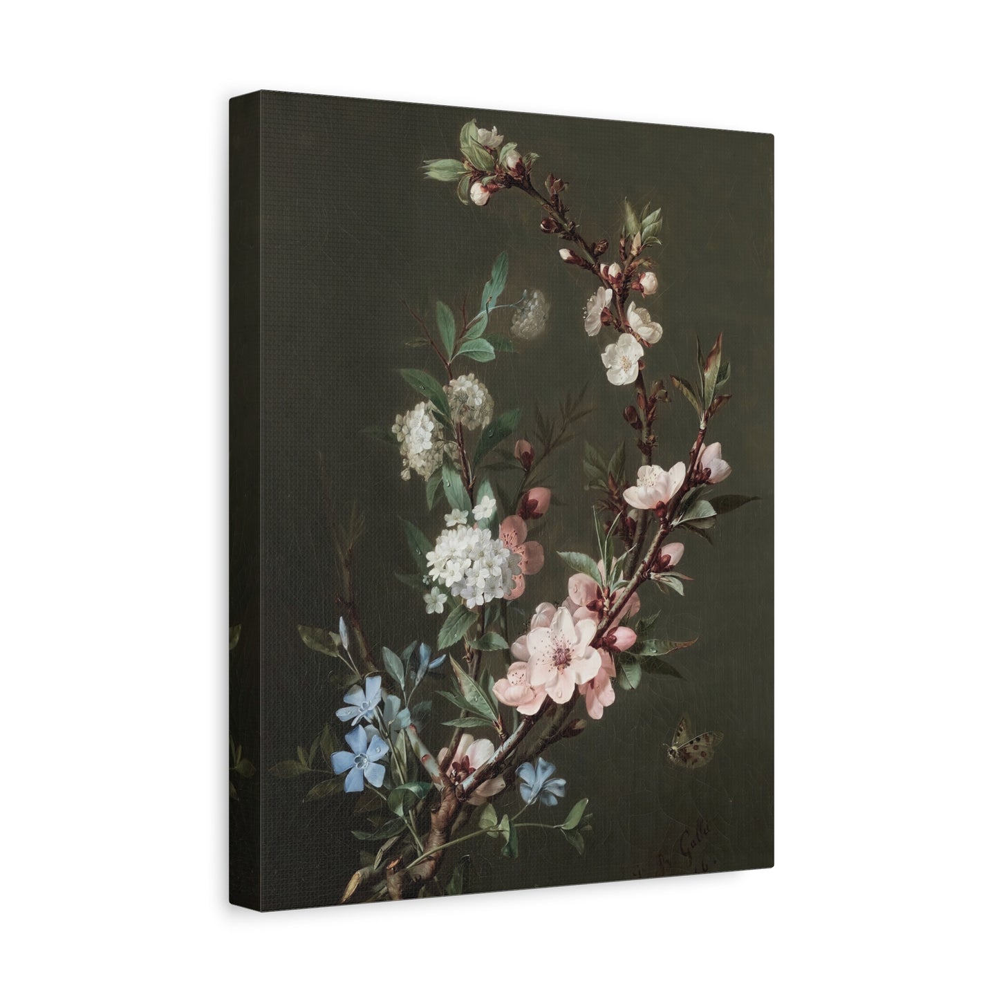 Floral Branch Matte Canvas Print — Stretched Botanical Wall Art
