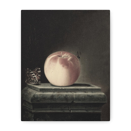 Peach and Butterfly Matte Canvas Print — Stretched Wall Art