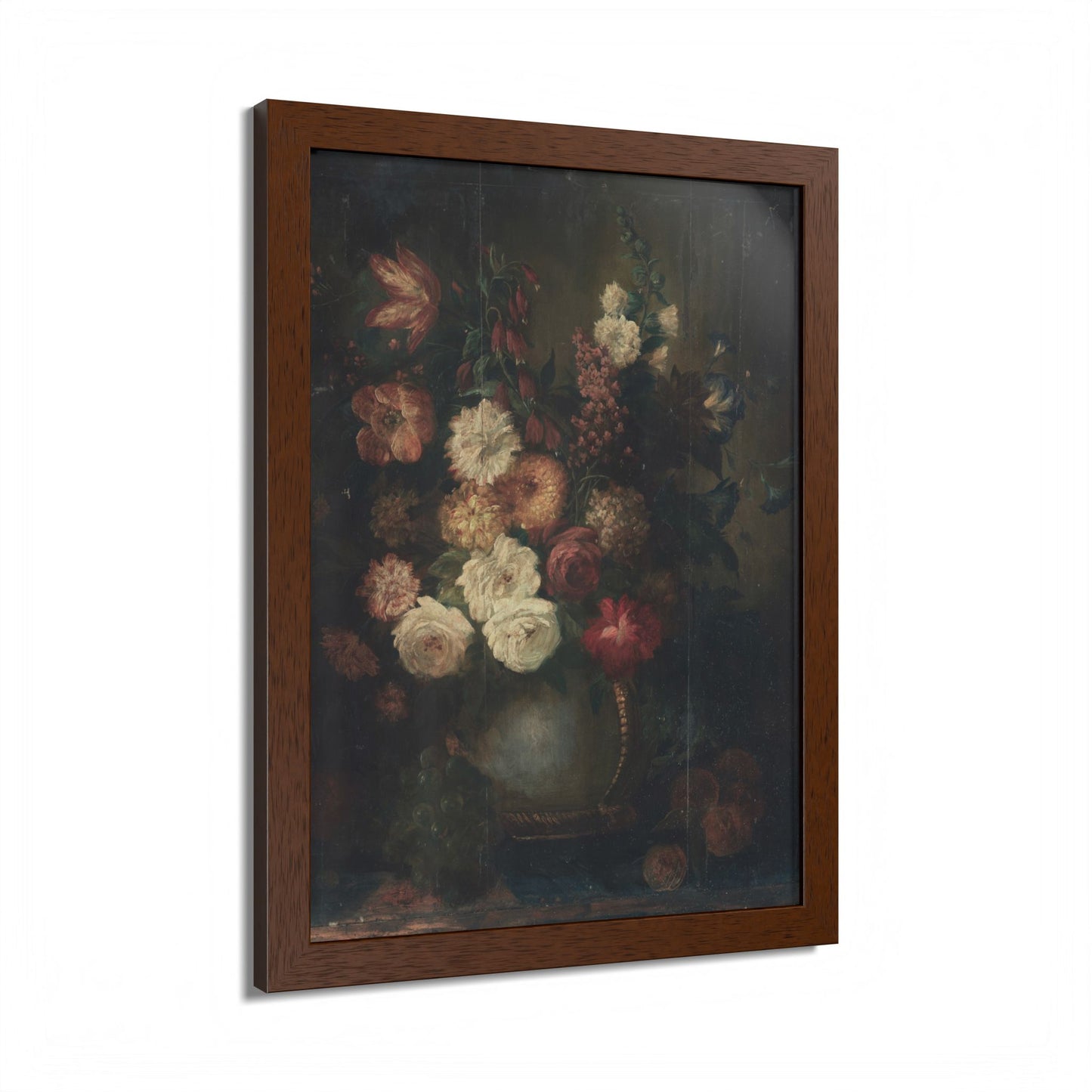 Framed Floral Poster — Moody Dark Botanical Still Life Wall Art
