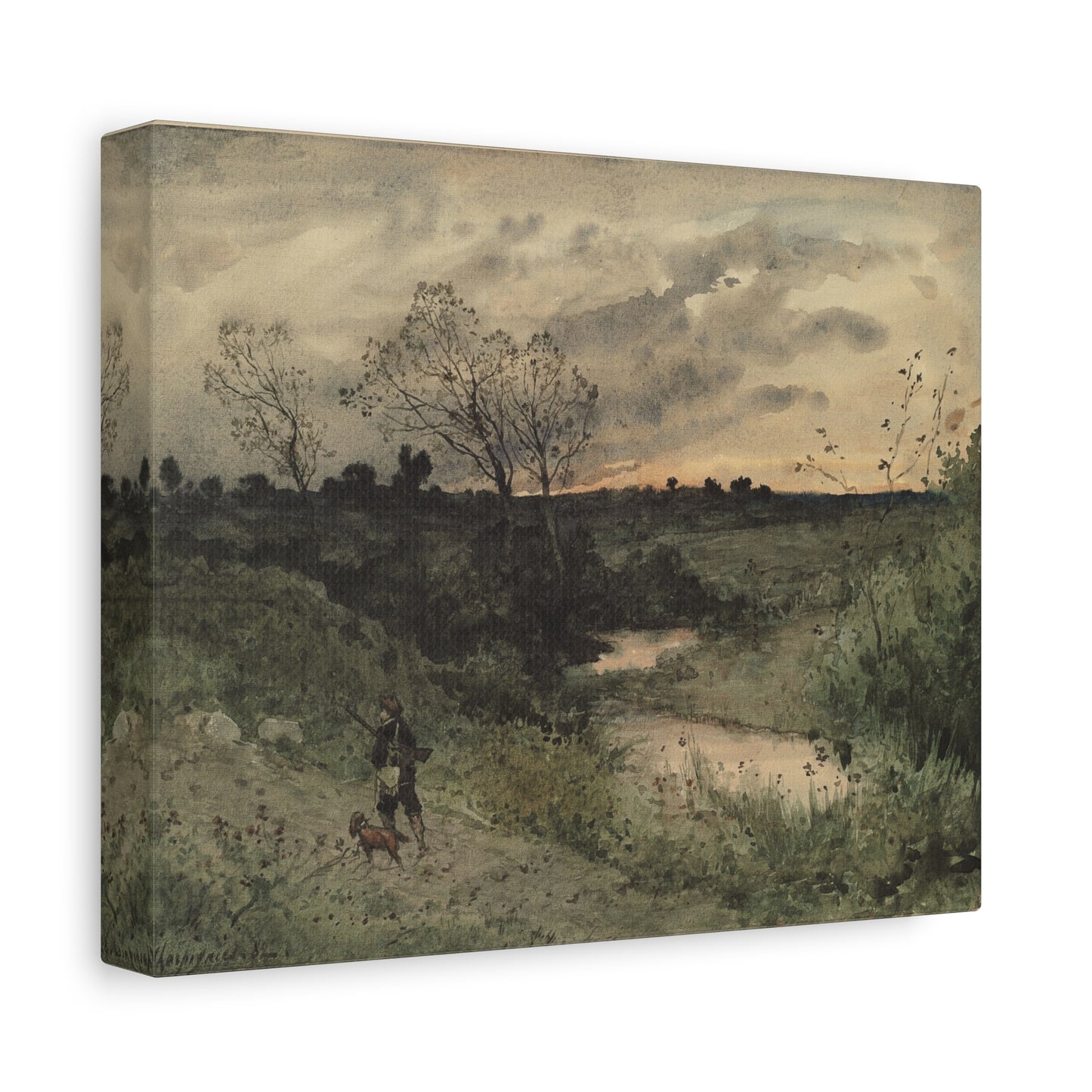 Canvas Wall Art - Tranquil Countryside Sunset Matte Canvas (Stretched)