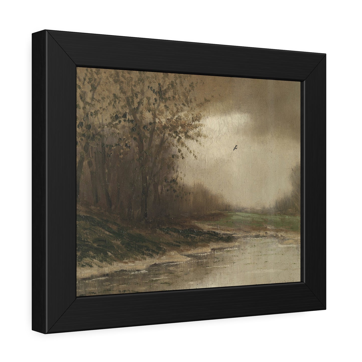 Framed Landscape Poster - Moody Riverbank Art Print