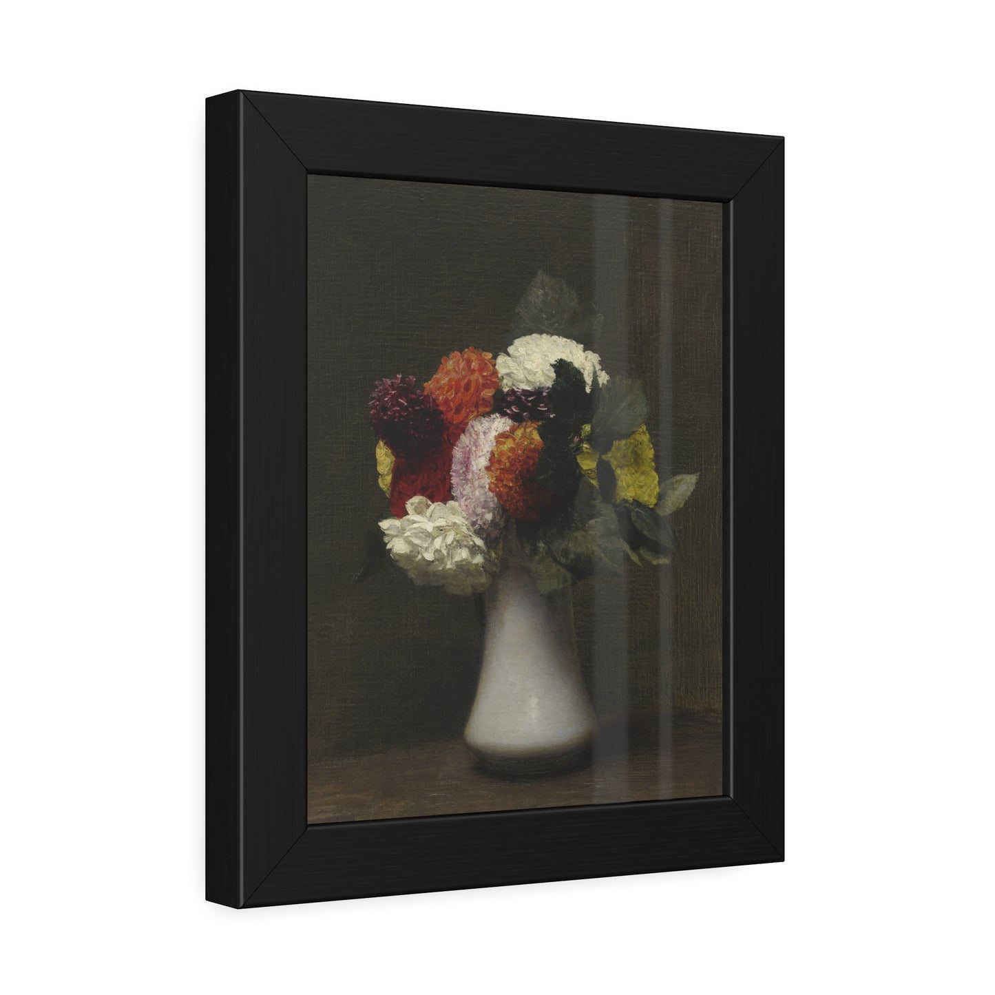 Framed Floral Still Life Poster — Vintage Vase Wall Art