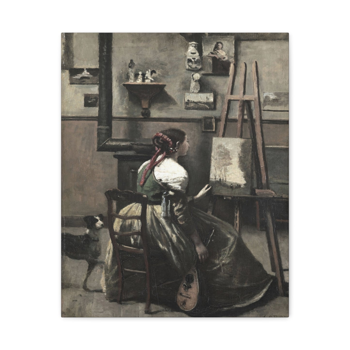 Vintage Artist in Studio Matte Canvas Wall Art