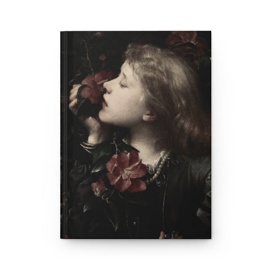 Victorian Floral Hardcover Journal — Romantic Vintage Girl with Roses