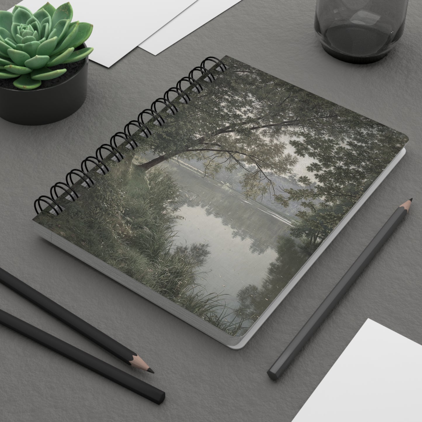 Spiral Notebook — Serene Lakeside Landscape Journal