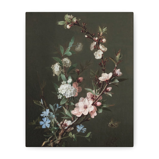 Floral Branch Matte Canvas Print — Stretched Botanical Wall Art