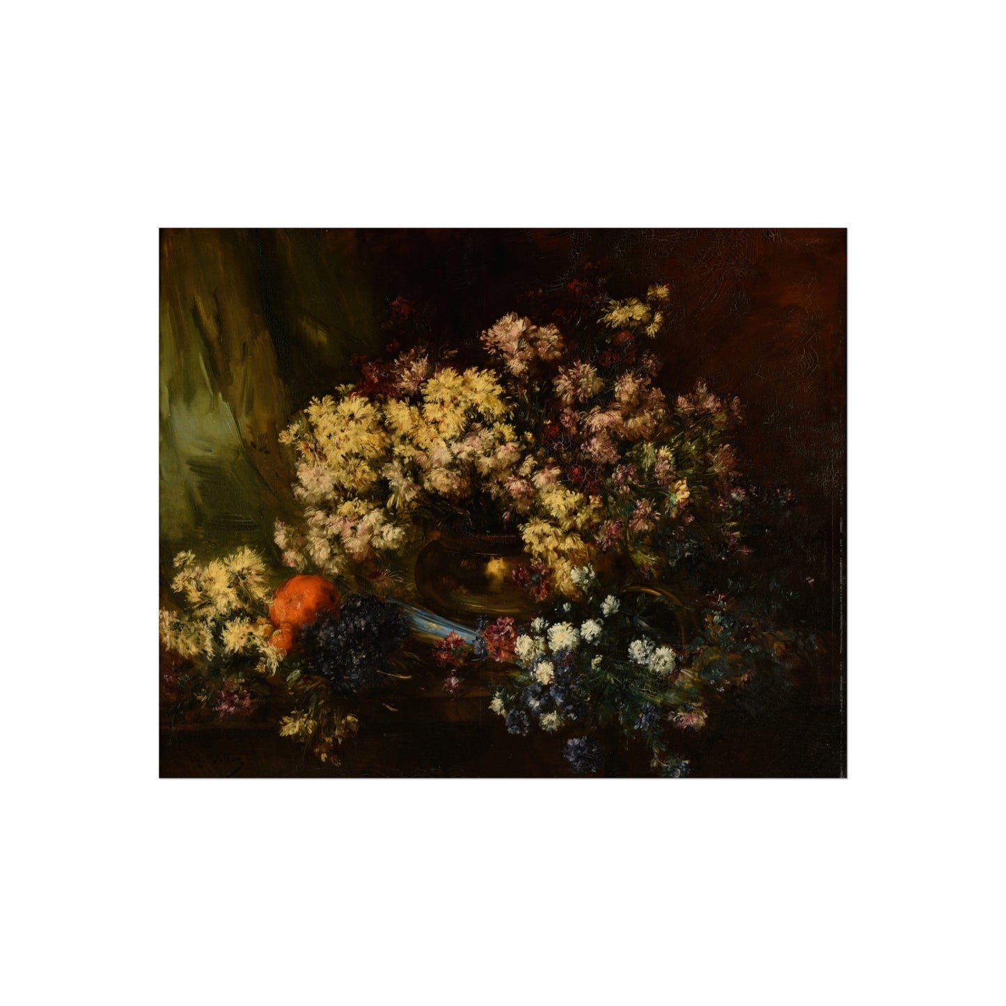Still Life Floral Fine Art Poster — Romantic Vintage Flower Wall Art