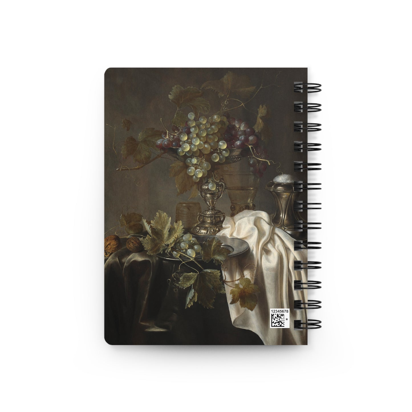 Still Life Spiral Notebook — Vintage Grapes & Drapery Journal