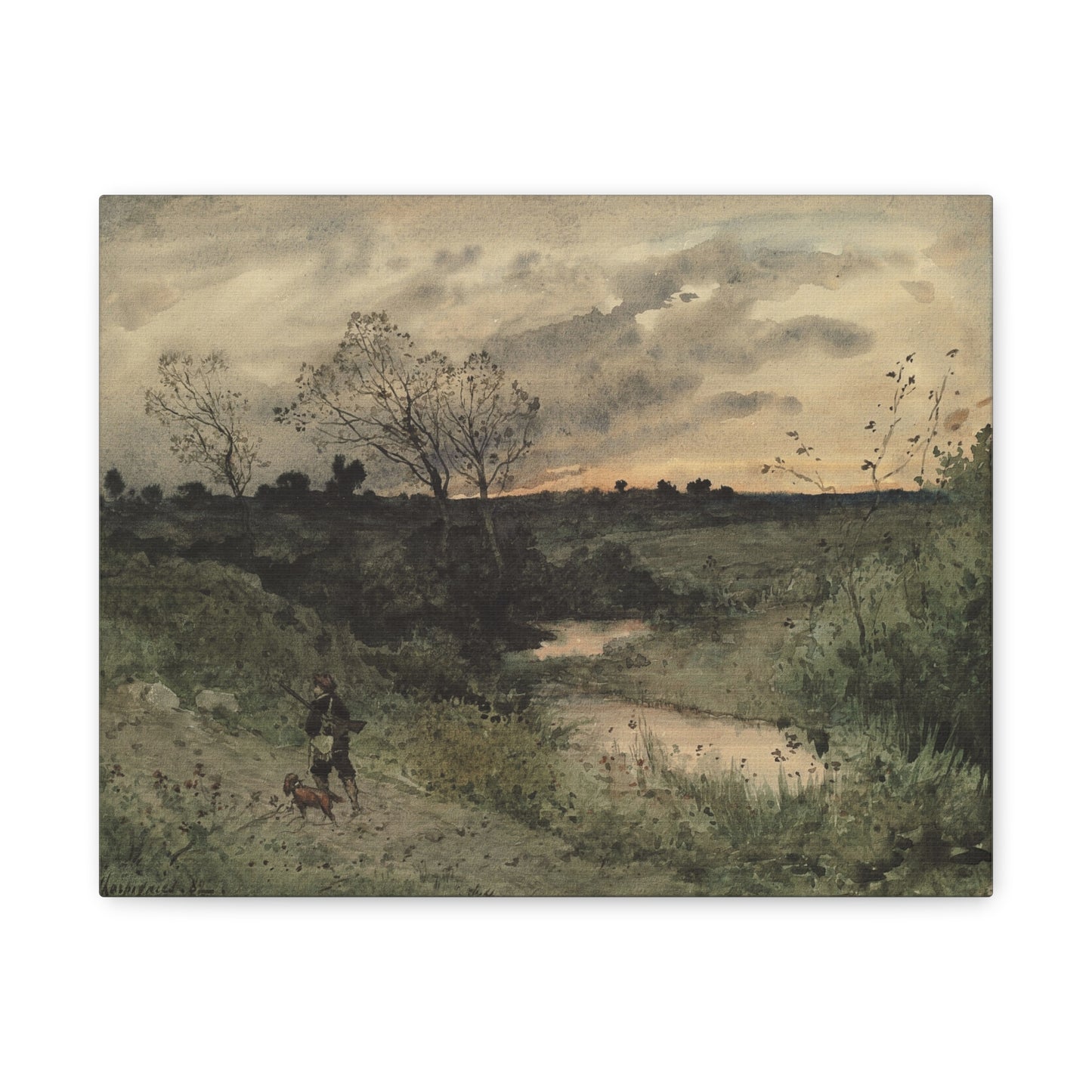 Canvas Wall Art - Tranquil Countryside Sunset Matte Canvas (Stretched)