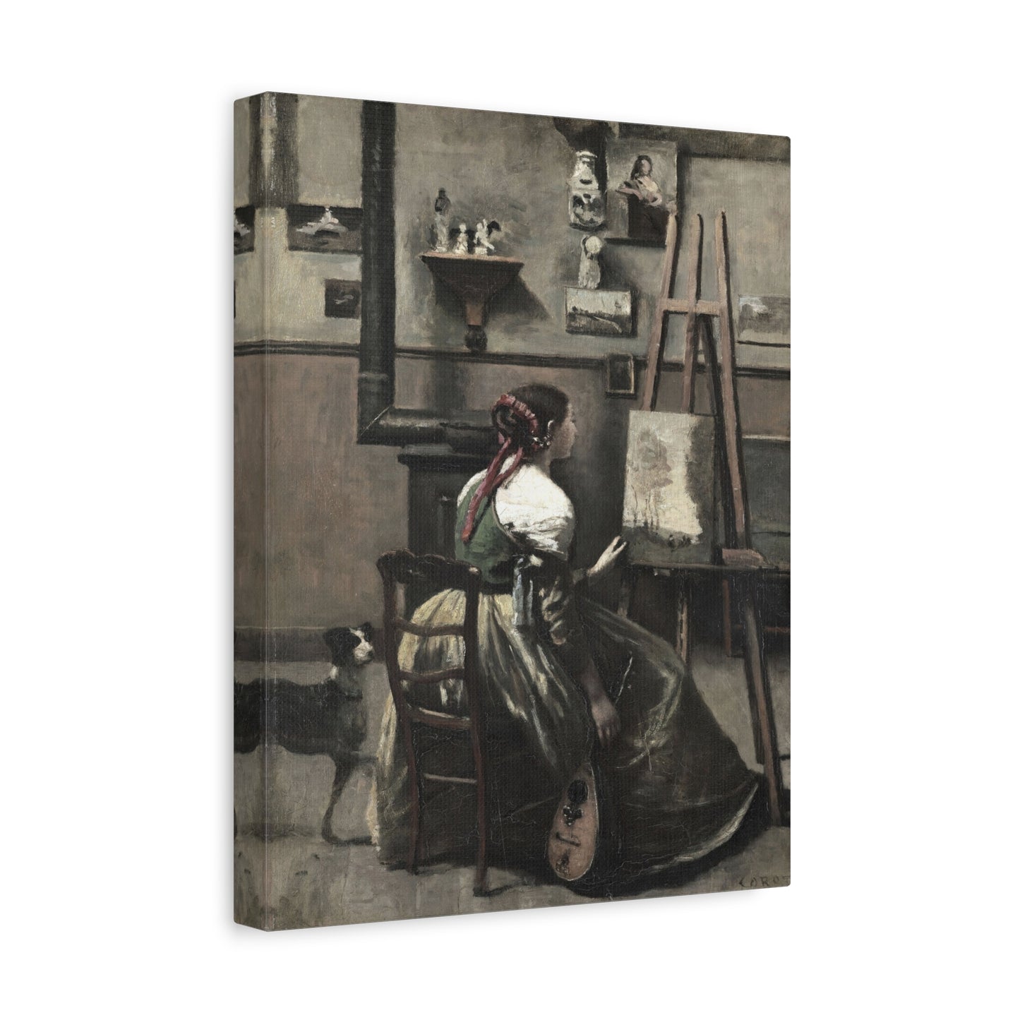 Vintage Artist in Studio Matte Canvas Wall Art