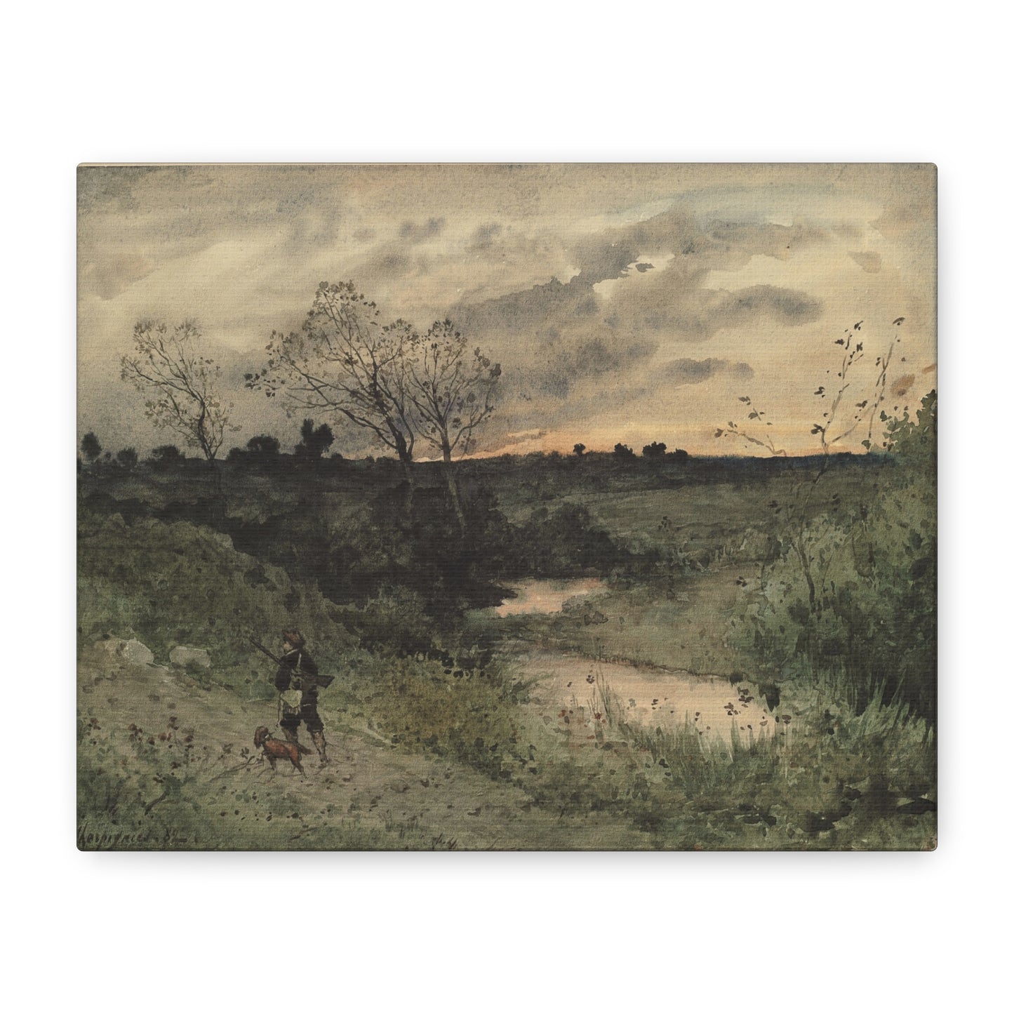 Canvas Wall Art - Tranquil Countryside Sunset Matte Canvas (Stretched)