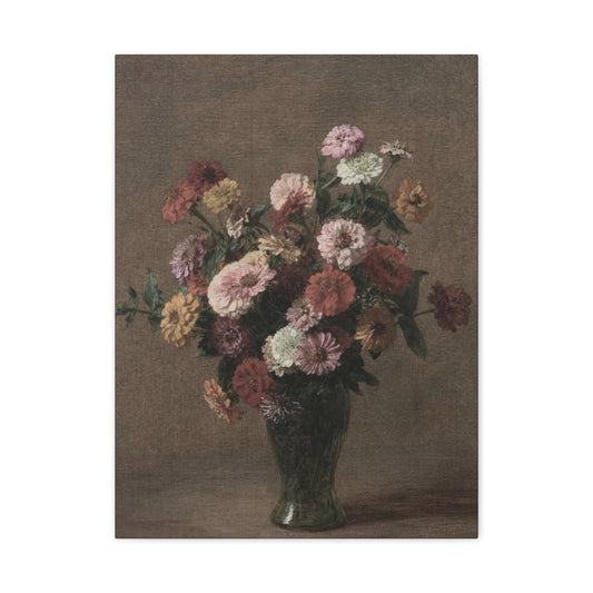 Vintage Floral Canvas Print — Matte Stretched Bouquet Wall Art