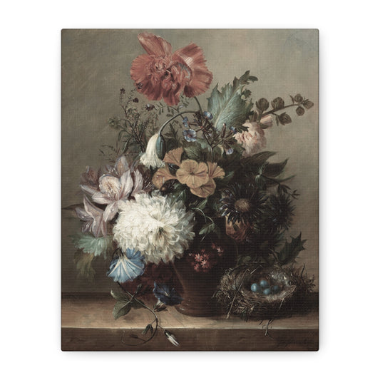 Vintage Floral Still Life Canvas Print