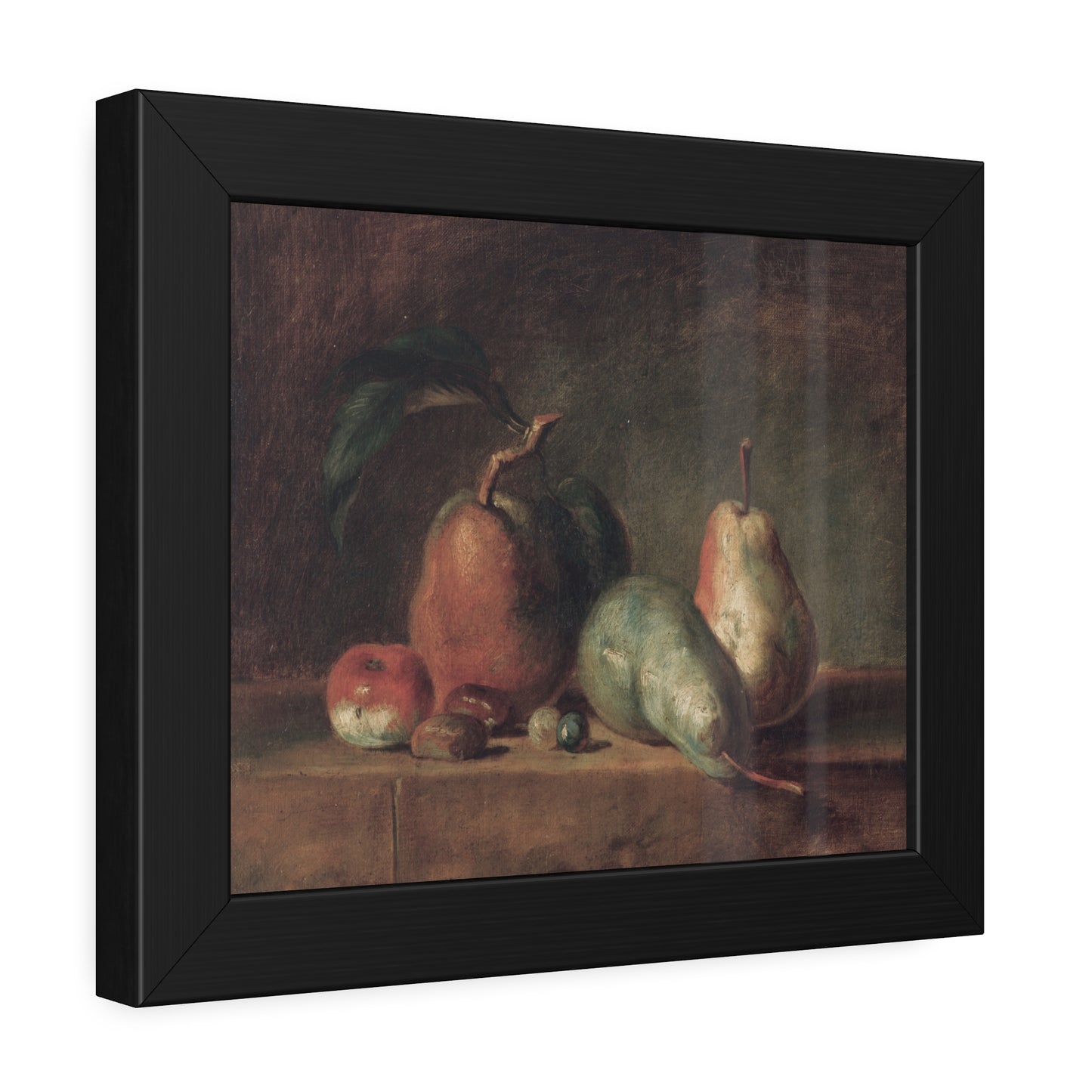 Framed Poster - Classic Still Life Pears Print (Vintage Fruit Wall Art)