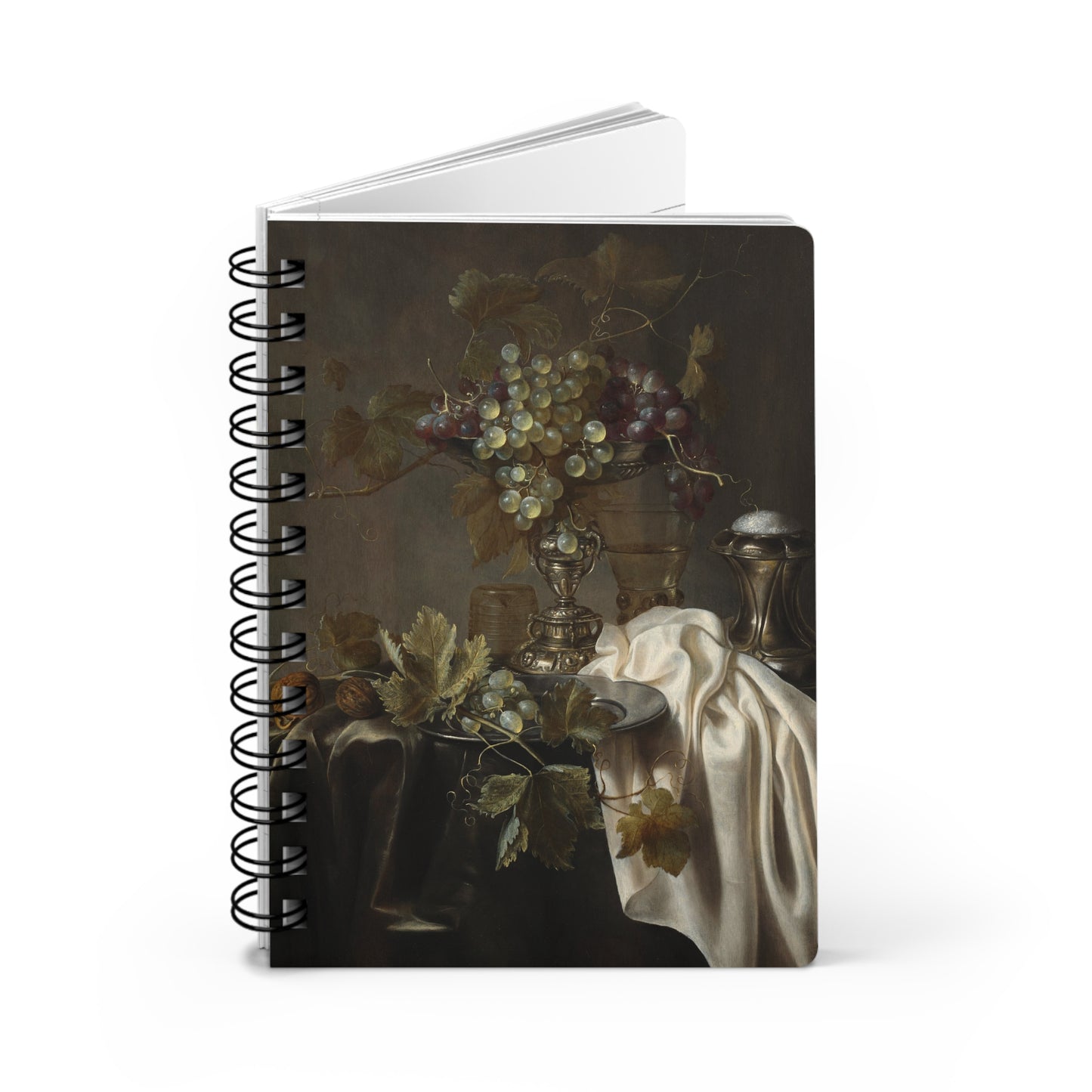 Still Life Spiral Notebook — Vintage Grapes & Drapery Journal