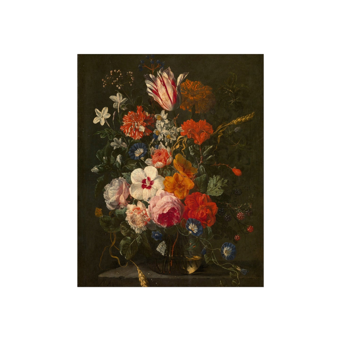 Vintage Floral Fine Art Poster — Classical Still Life Bouquet Print