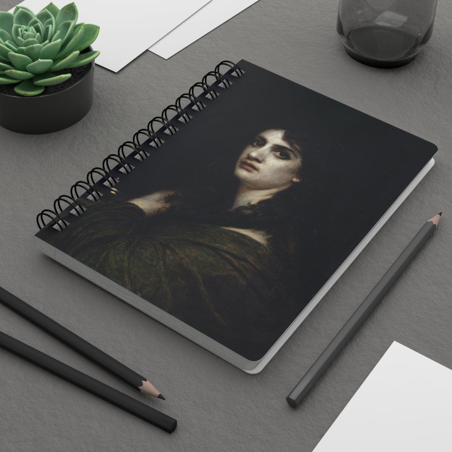 Victorian Portrait Spiral Journal — Moody Vintage Art Notebook