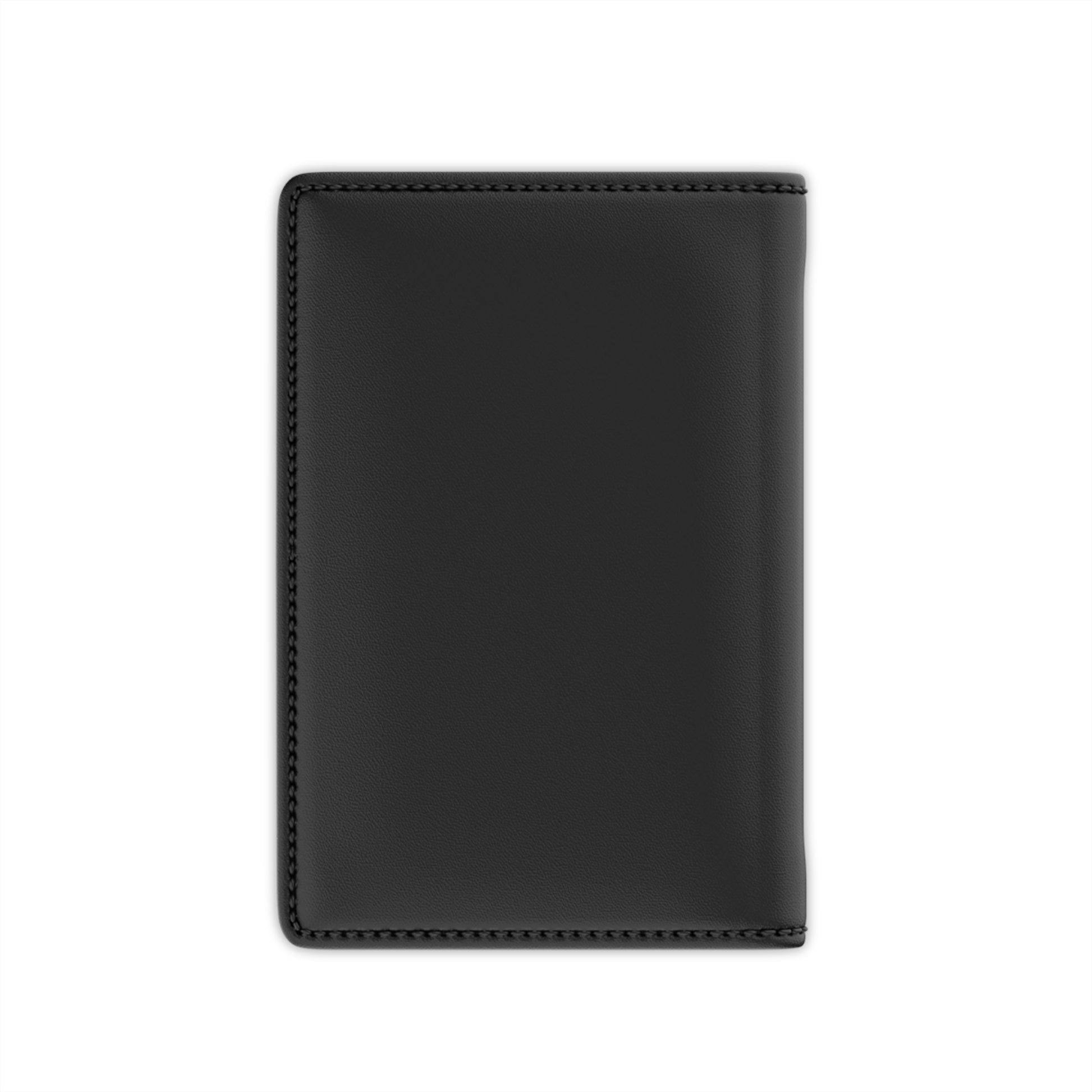 Why Not Books? Vintage Traveler Passport Cover featuring sleek black leather with minimalist stitched edges design