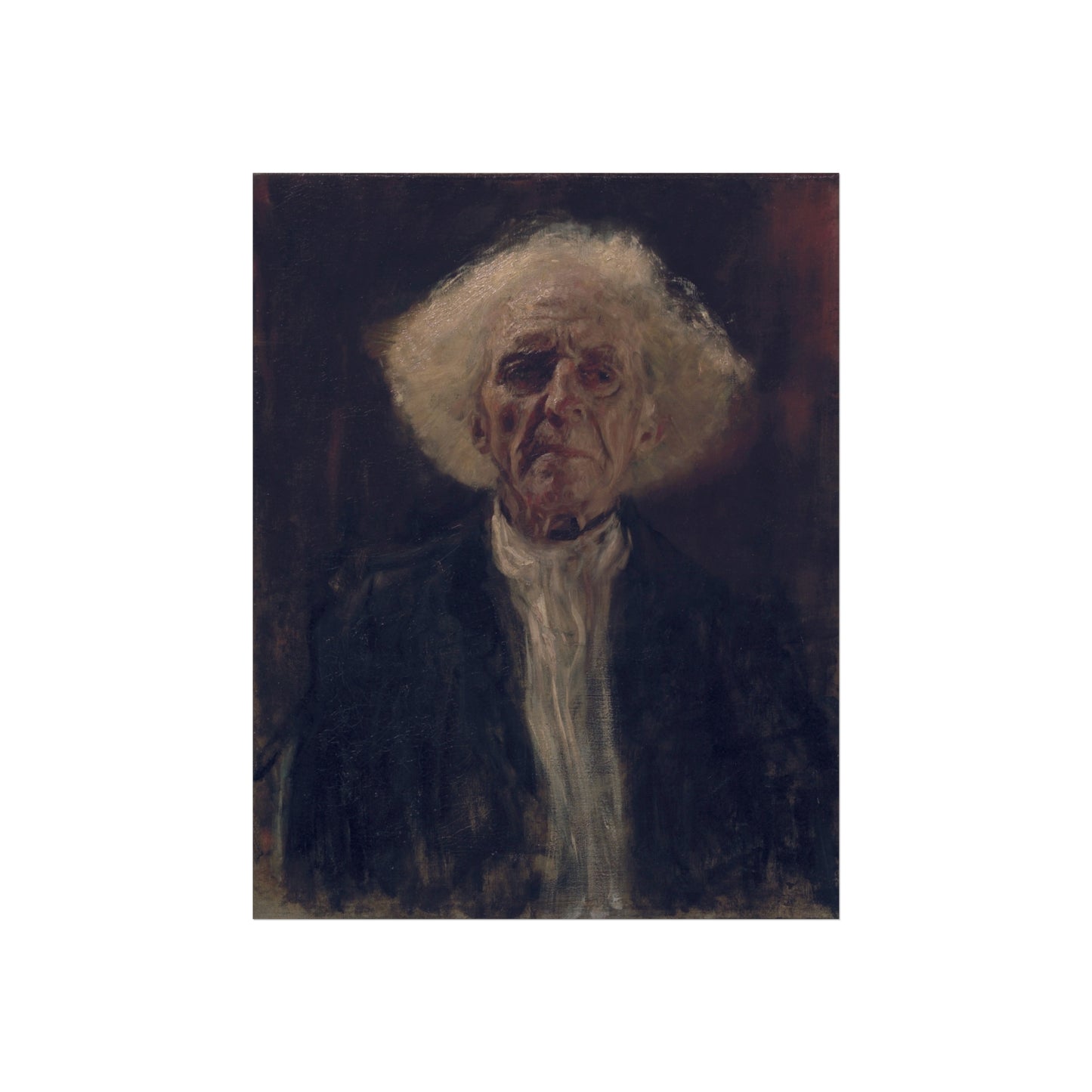 Fine Art Portrait Poster — Moody Vintage Elderly Man Painting