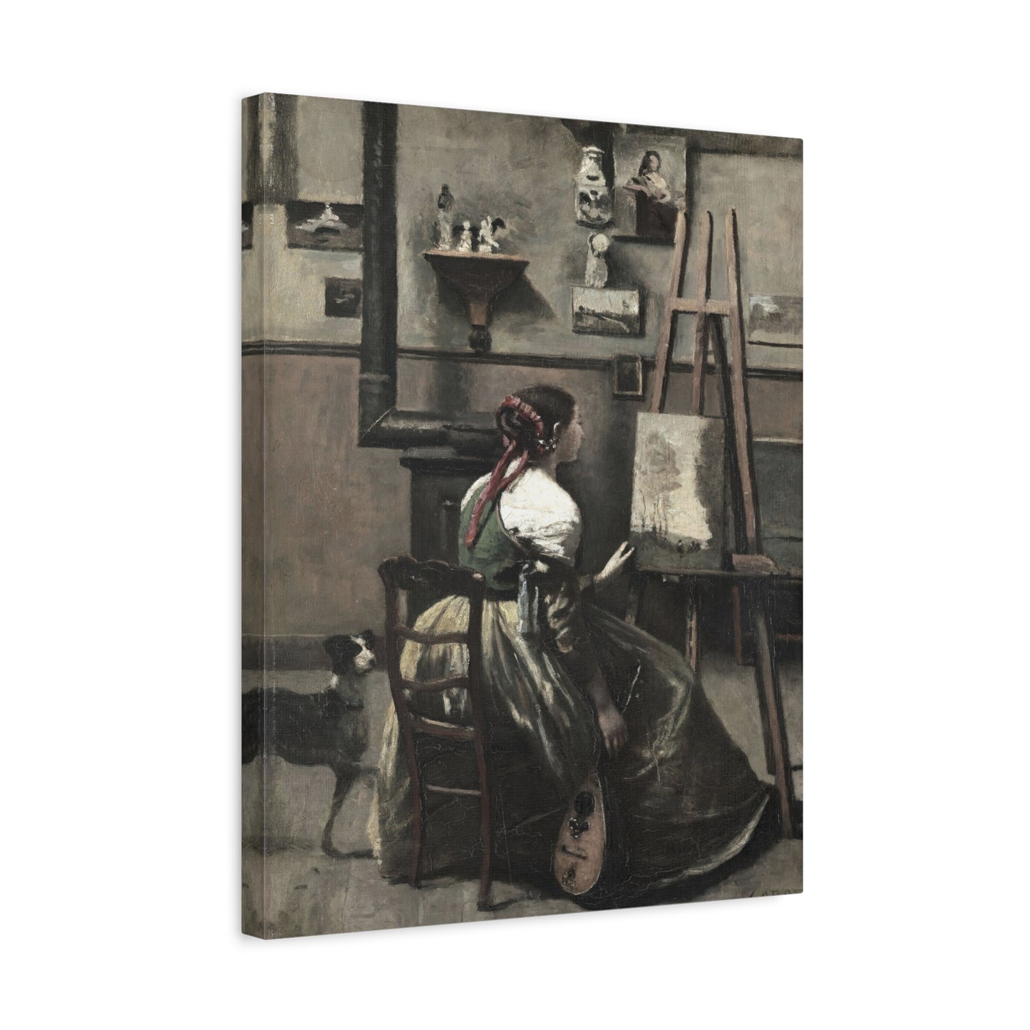 Vintage Artist in Studio Matte Canvas Wall Art