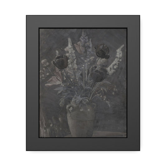 Framed Floral Art Print — Moody Vintage Tulip Still Life Poster