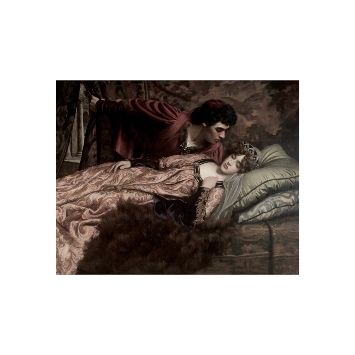 Fine Art Poster — Romantic Sleeping Beauty Print (Vintage Fairy Tale Wall Art)